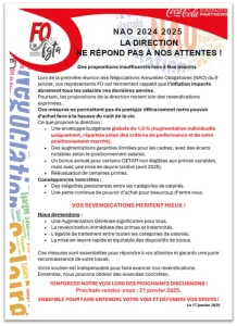 Image d'alerte FO Coca-Cola concernant les NAO 2025.